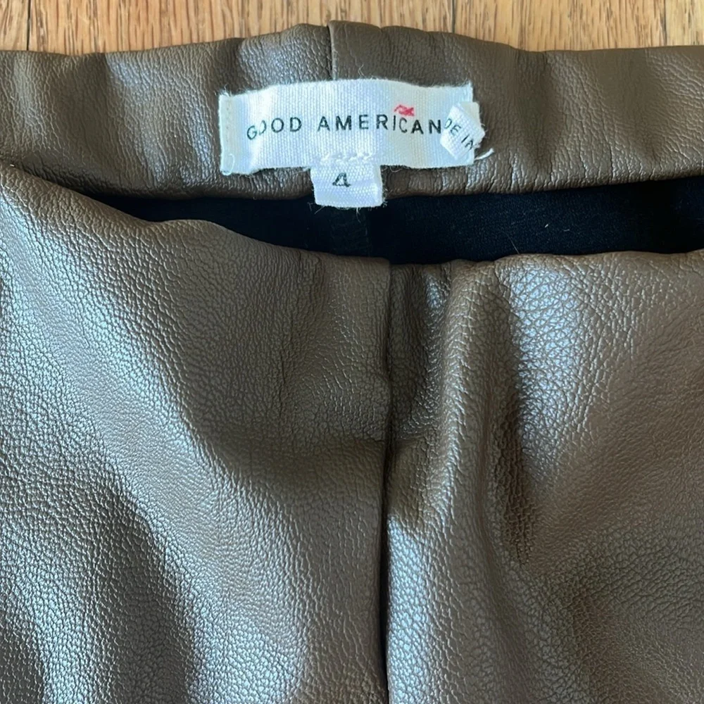Good American Faux Leather Legging light mocha size 4/27 (J1)